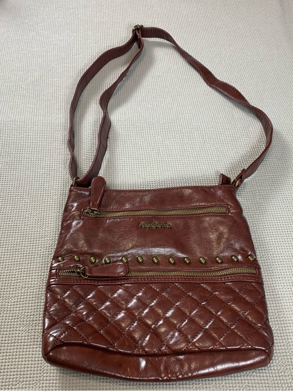 Angel Barcelo Vegan Leather Crossbody Bag  Rich Brown Boho‎ Western Everyday